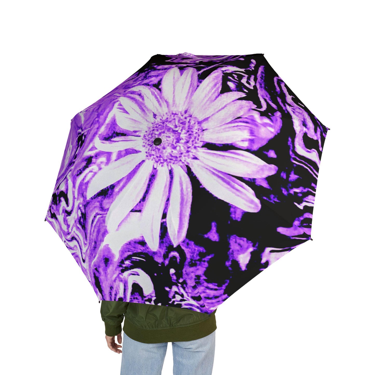Stylish Semi-Automatic Foldable Umbrella with Floral Design, Perfect for Rainy Days, Gifts for Her, Travel Companion, Fun Accessory, Unique