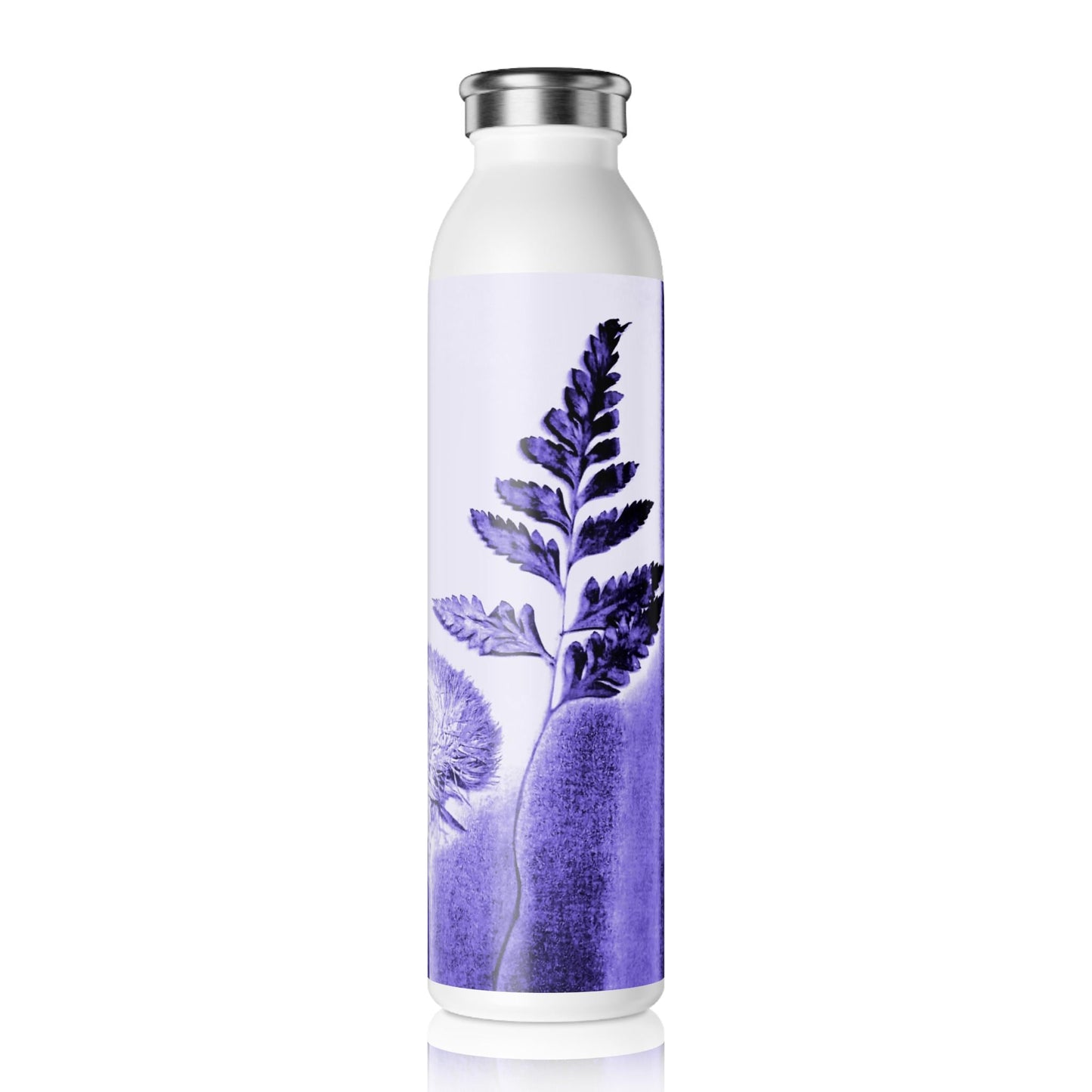 Slim Water Bottle with Floral Design, Eco-Friendly Drinkware, Nature Lover Gift, Reusable Stainless Steel, Spring & Summer Hydration
