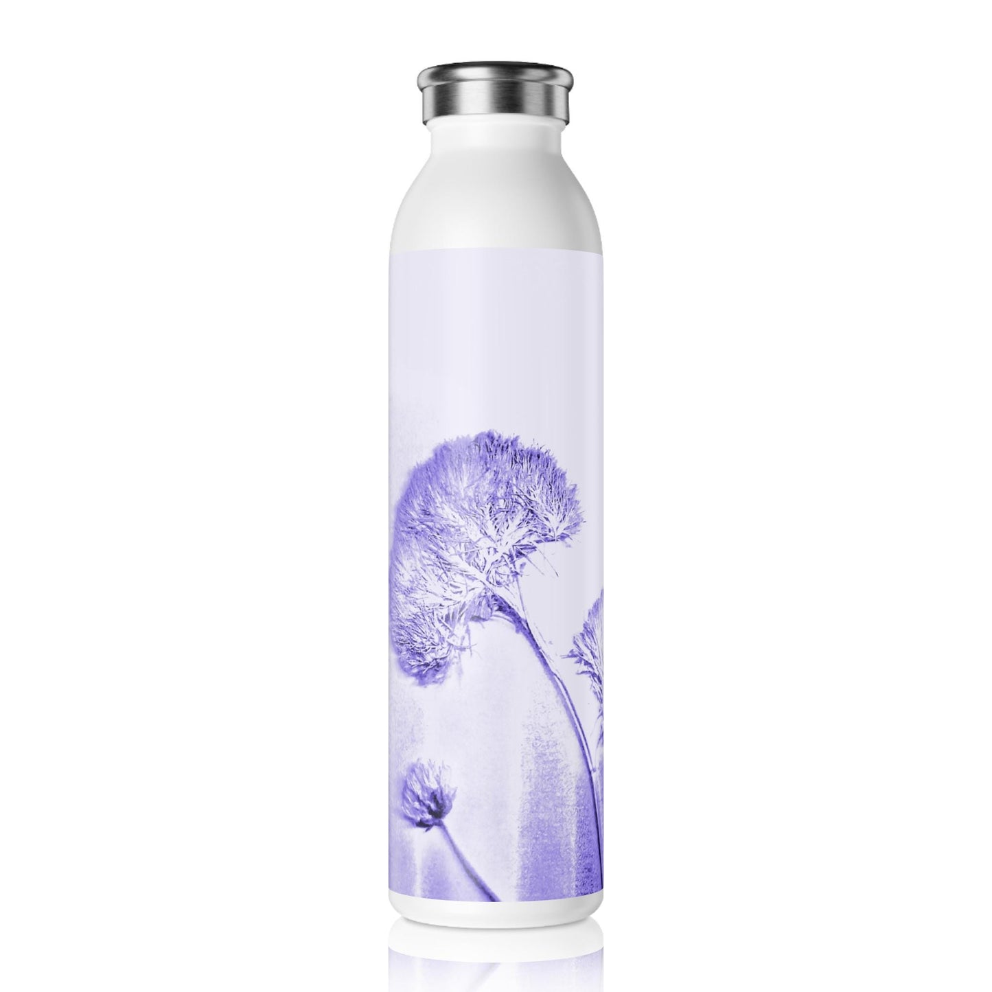 Slim Water Bottle with Floral Design, Eco-Friendly Drinkware, Nature Lover Gift, Reusable Stainless Steel, Spring & Summer Hydration