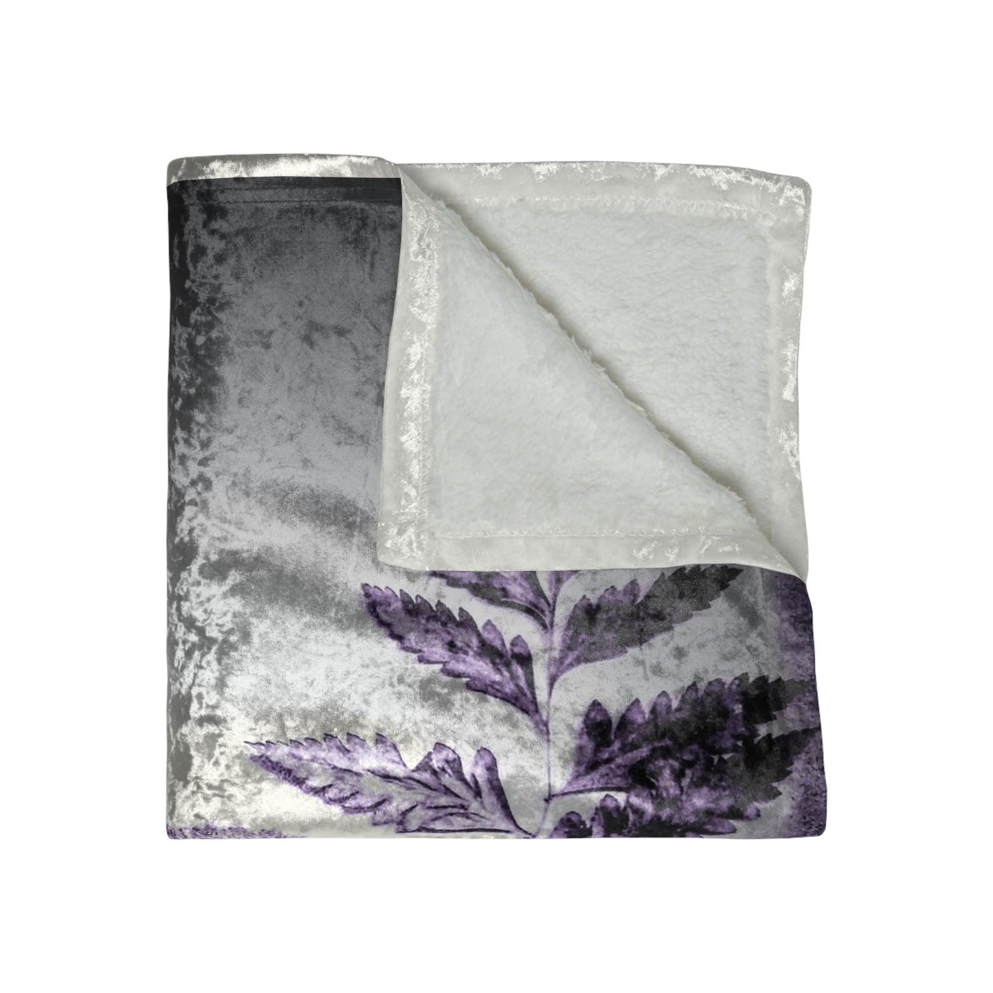 Elegant Crushed Velvet Blanket with Floral Design