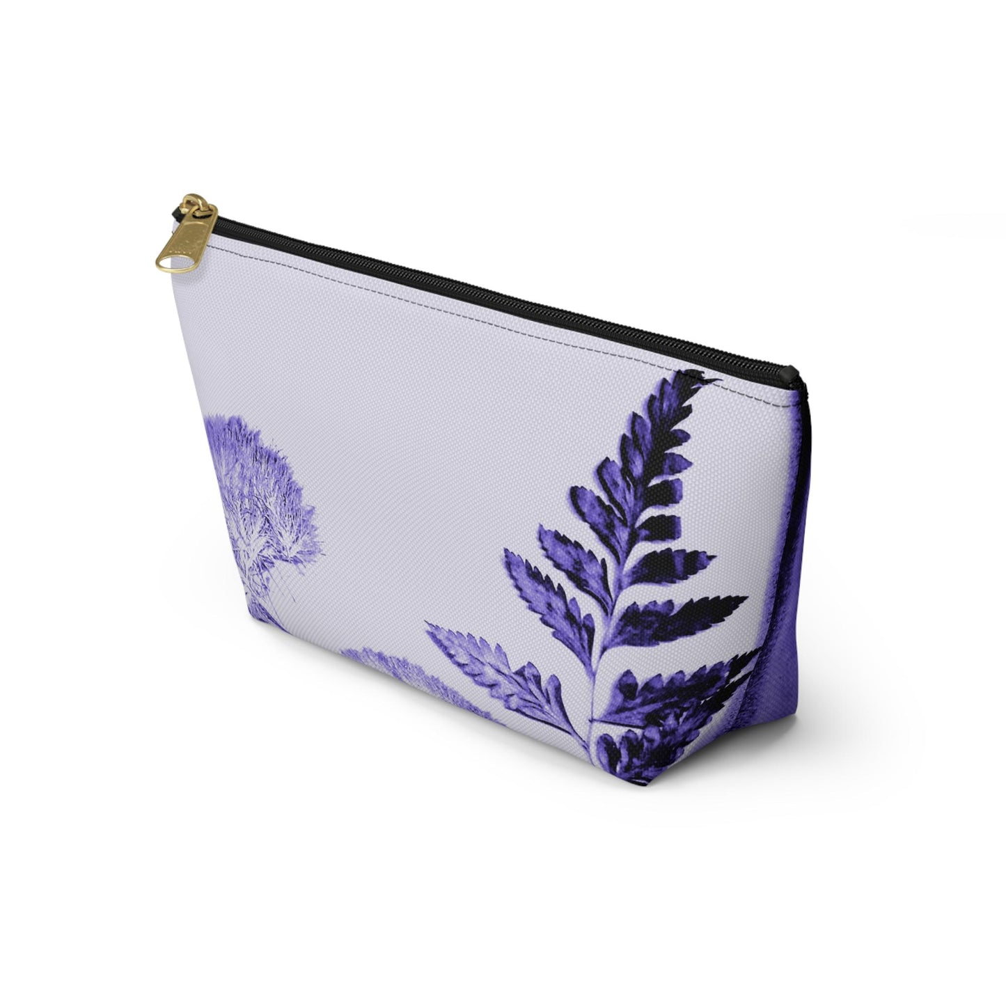 Botanical Accessory Pouch, Floral Makeup Bag, Travel Organizer, Gifts for Her, Purple Design, Eco-Friendly Clutch, Nature-Inspired