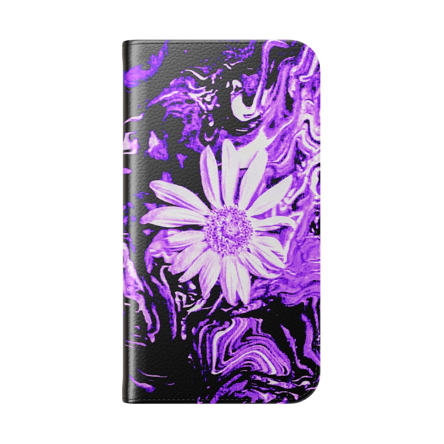 Floral Purple Flip Cases - Stylish Phone Wallet, Trendy Gift for Her, Durable Protection, Unique Art Design, Ideal for Birthdays