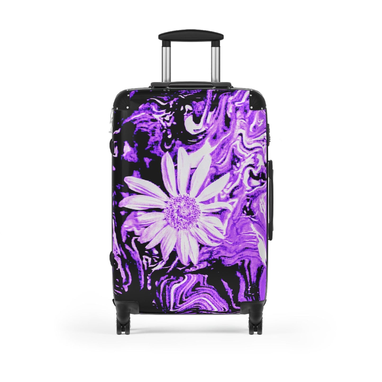 Elegant Floral Travel Suitcase - Stylish Luggage with Purple Daisy Design, Travel Bag for Women, Vacation Essentials, Gift Idea
