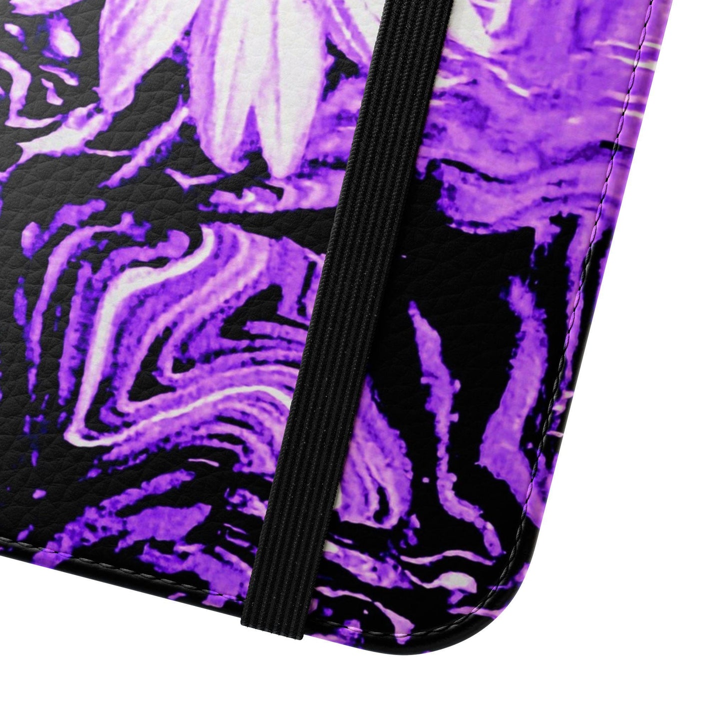 Floral Purple Flip Cases - Stylish Phone Wallet, Trendy Gift for Her, Durable Protection, Unique Art Design, Ideal for Birthdays