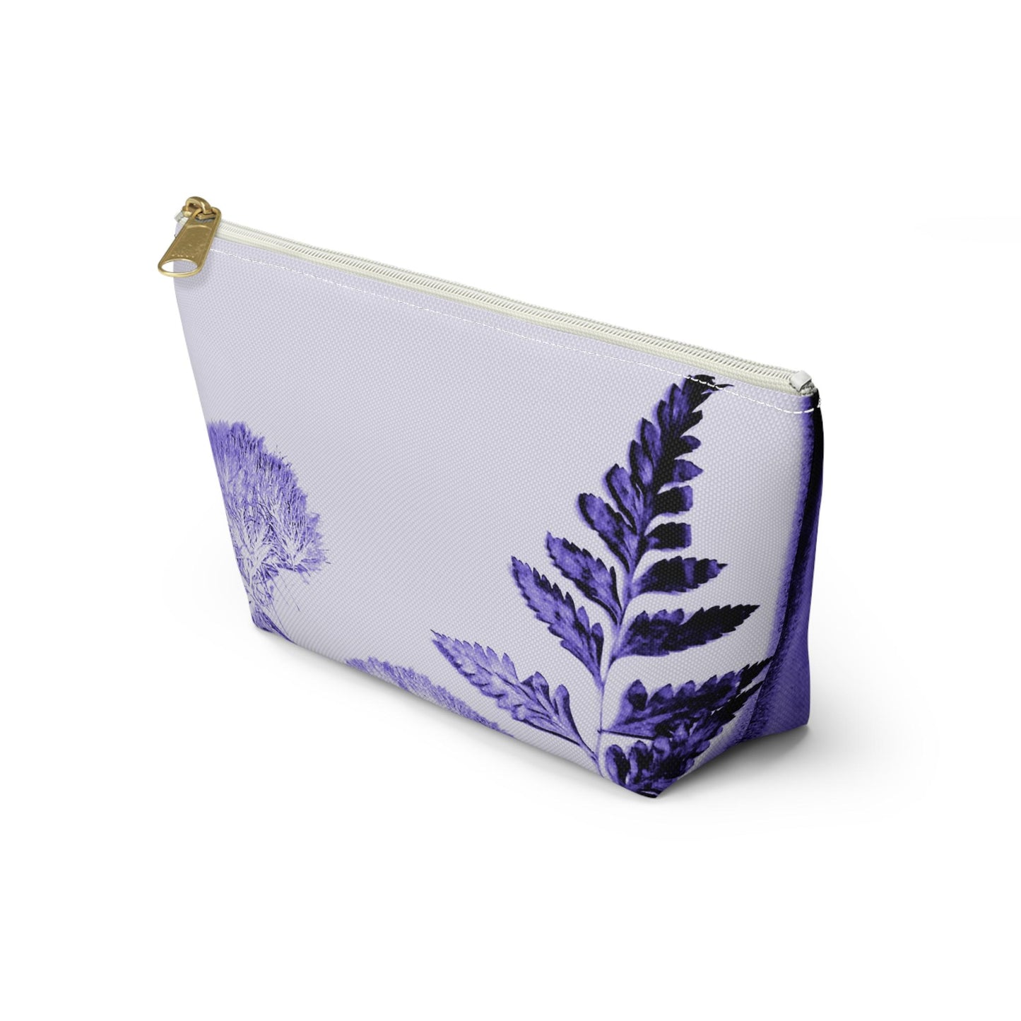 Botanical Accessory Pouch, Floral Makeup Bag, Travel Organizer, Gifts for Her, Purple Design, Eco-Friendly Clutch, Nature-Inspired