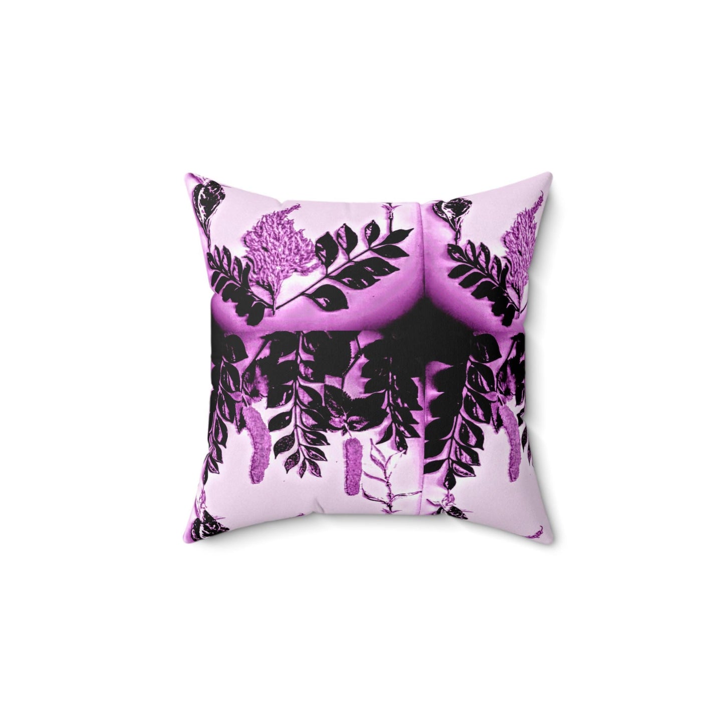 Botanical Purple Pillow, Soft Home Decor, Plant Lover Gift, Cozy Living Room Accent, Flower Art Cushion, Elegant Square Pillow