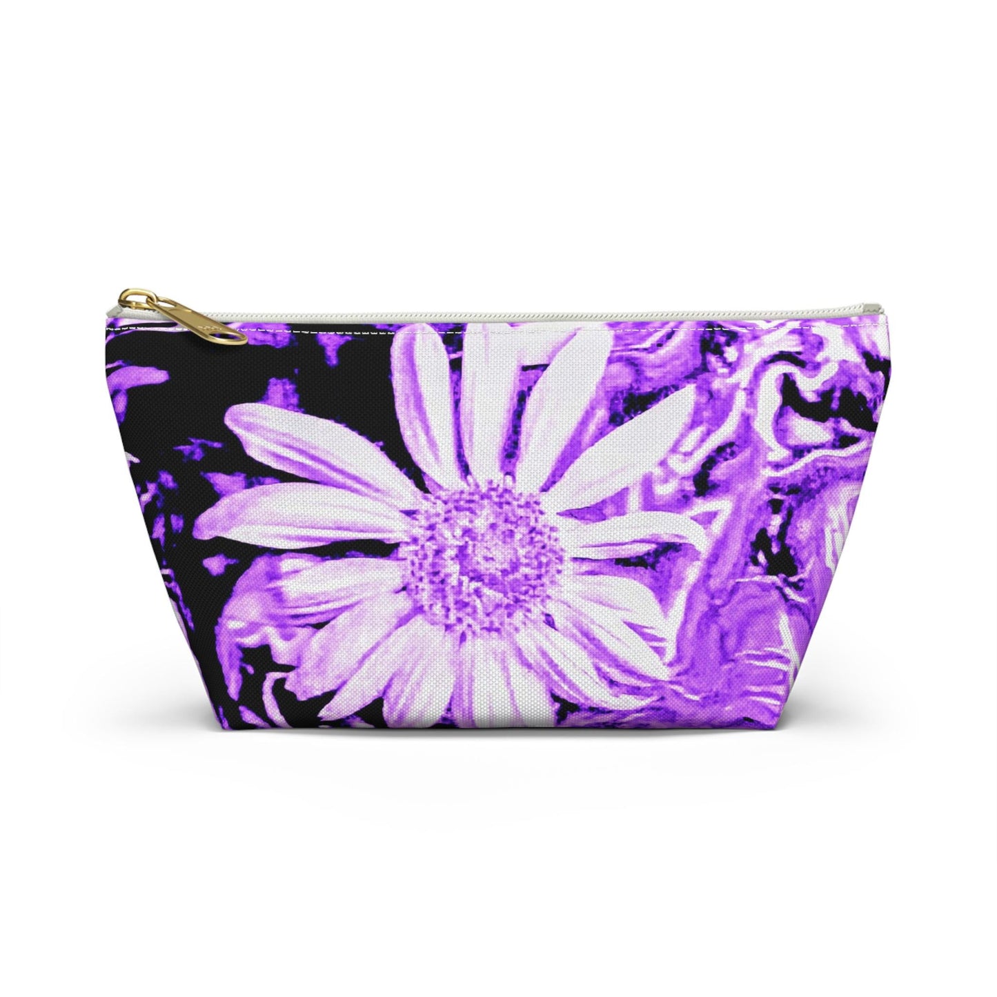 Purple Floral Accessory Pouch, Makeup Bag, Travel Organizer, Gift for Her, Stylish Cosmetic Case