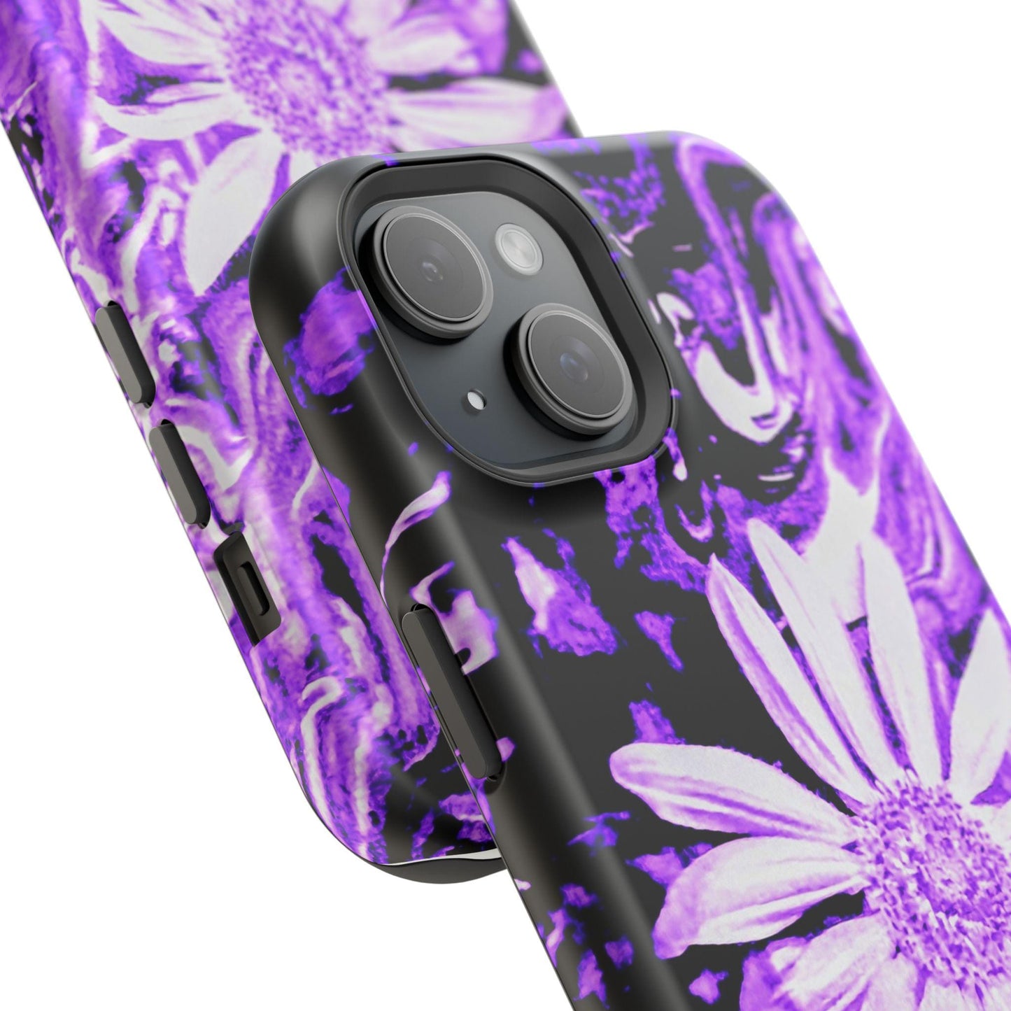 Purple Floral Impact-Resistant Phone Case, Stylish Phone Protector, Gift for Her, Floral Phone Accessory, Unique Tech Gift