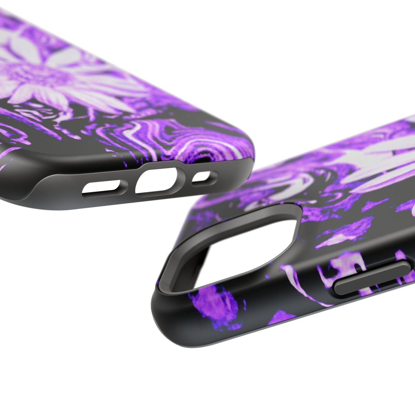 Purple Floral Impact-Resistant Phone Case, Stylish Phone Protector, Gift for Her, Floral Phone Accessory, Unique Tech Gift