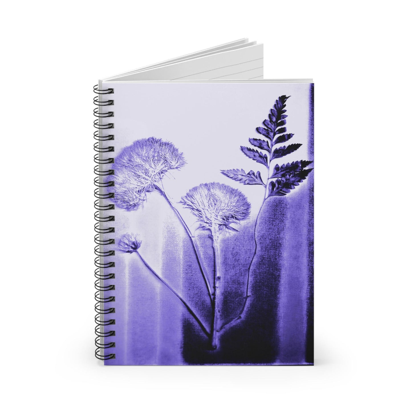 Spiral Notebook - Ruled Line, Purple Fern Artist Designed Matching Set, Funky Fantastic Notepad, Unique Journal Gift, Lined Sketchbook for