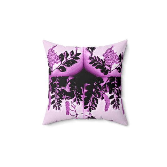 Botanical Purple Pillow, Soft Home Decor, Plant Lover Gift, Cozy Living Room Accent, Flower Art Cushion, Elegant Square Pillow