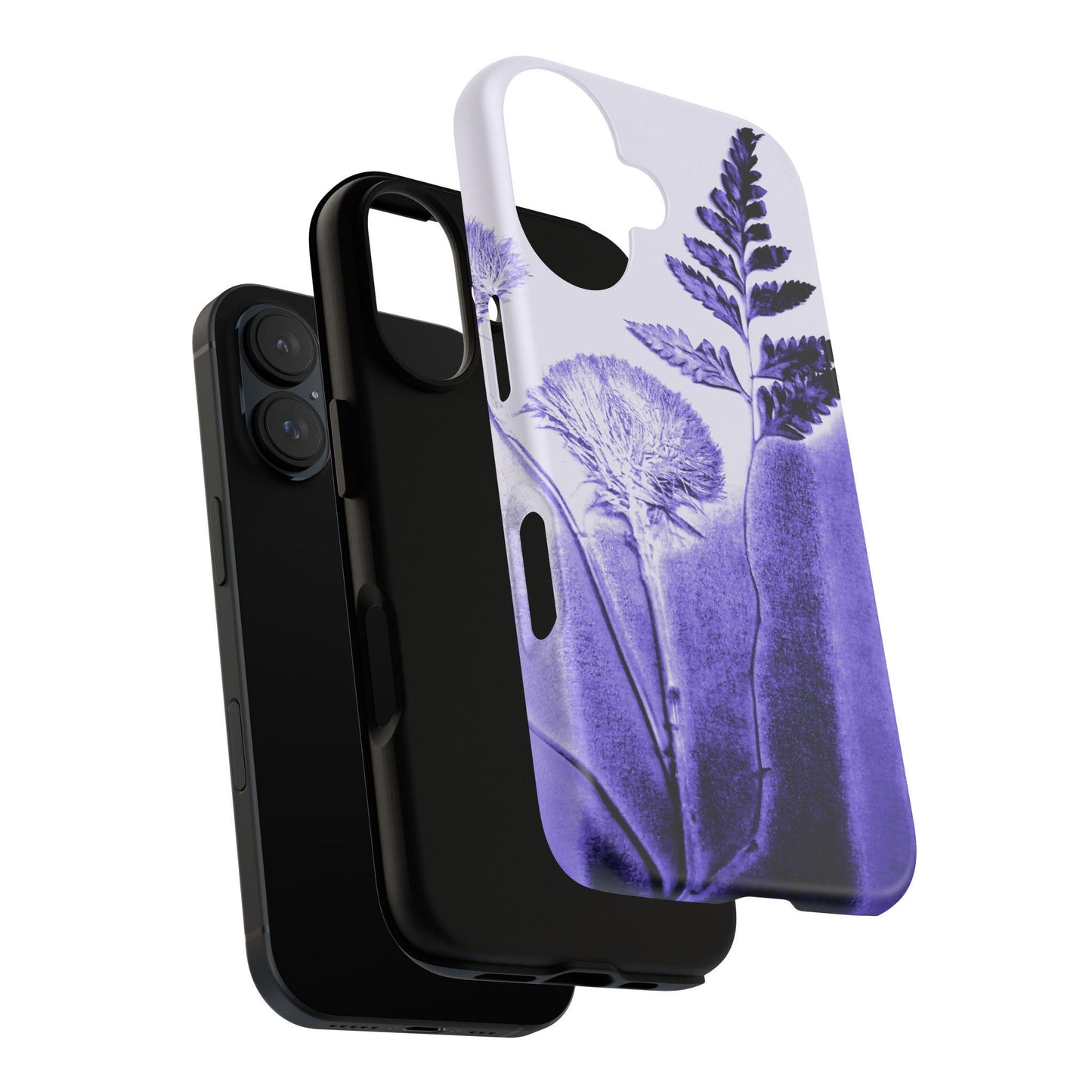 Floral Phone Case - Tough Cases, Botanical Design, Purple Aesthetic, Gifts for Her, Nature Lover Accessories, Trendy Tech Gear