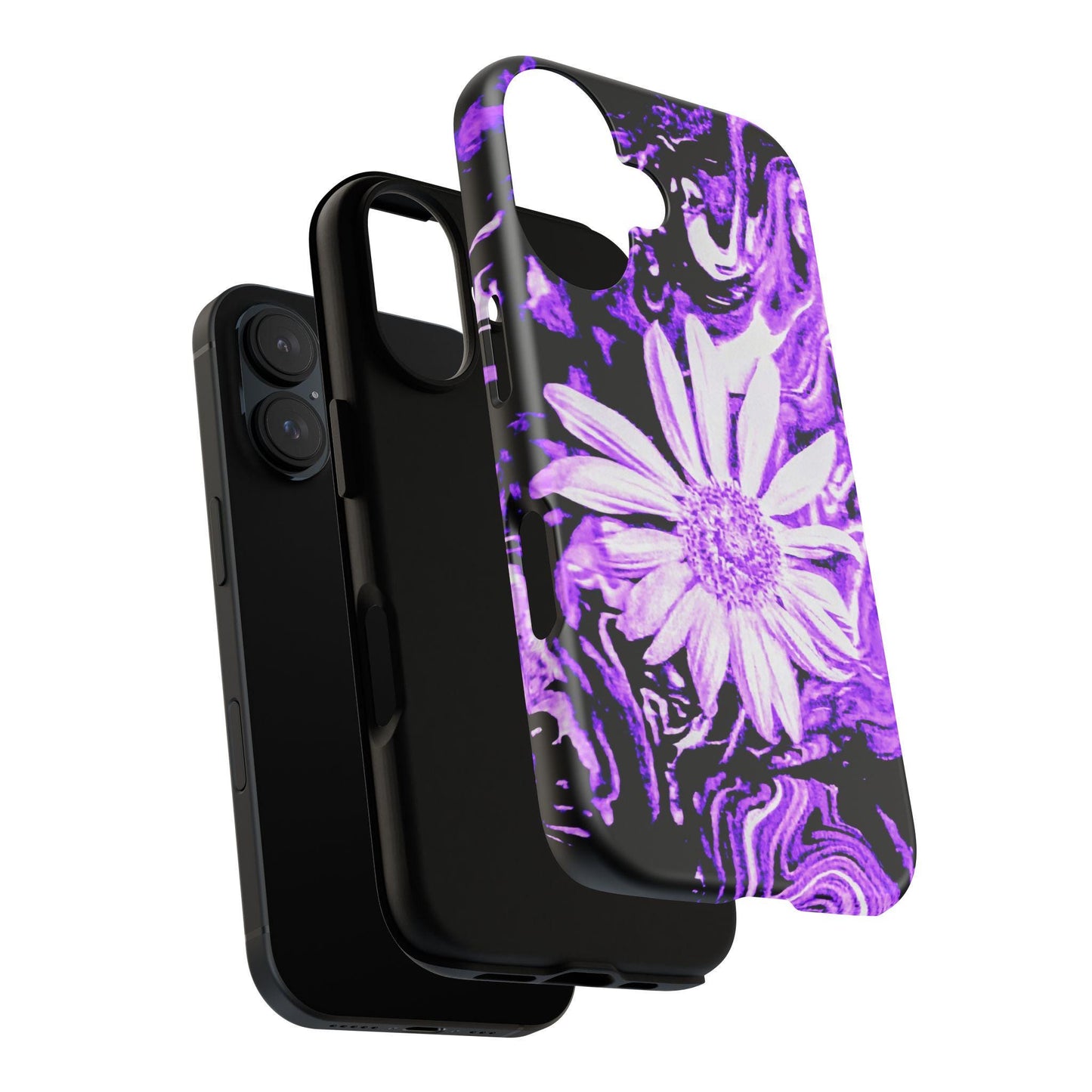 Floral Phone Case, Purple Daisy Tough Cases, Vibrant Design, Gifts for Her, Summer Accessories, Trendy Phone Cover