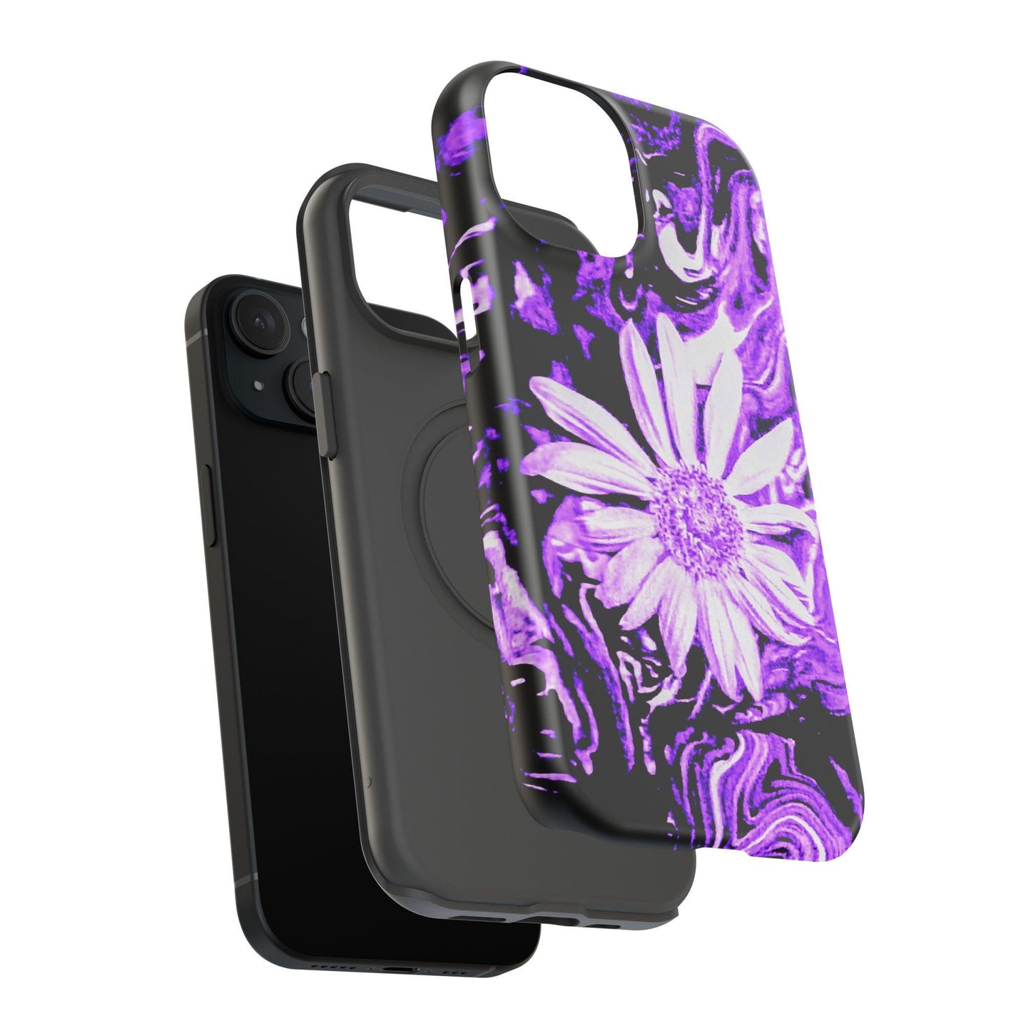 Purple Floral Impact-Resistant Phone Case, Stylish Phone Protector, Gift for Her, Floral Phone Accessory, Unique Tech Gift