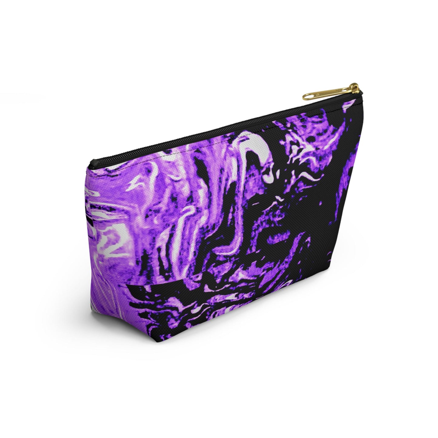 Purple Floral Accessory Pouch, Makeup Bag, Travel Organizer, Gift for Her, Stylish Cosmetic Case