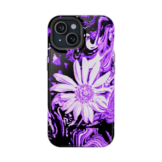 Purple Floral Impact-Resistant Phone Case, Stylish Phone Protector, Gift for Her, Floral Phone Accessory, Unique Tech Gift