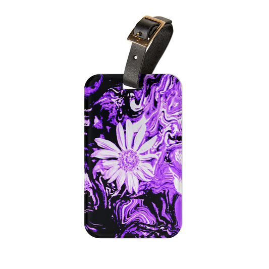 Vivid Floral Luggage Tag, Personalized Travel Accessory, Unique Bag Identifier, Stylish Suitcase Name Tag, Vacation Essentials