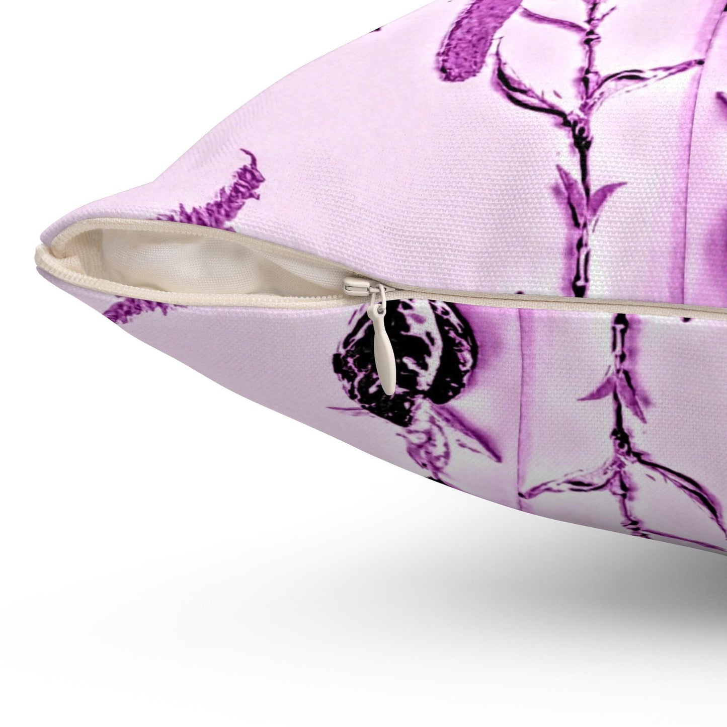 Botanical Purple Pillow, Soft Home Decor, Plant Lover Gift, Cozy Living Room Accent, Flower Art Cushion, Elegant Square Pillow