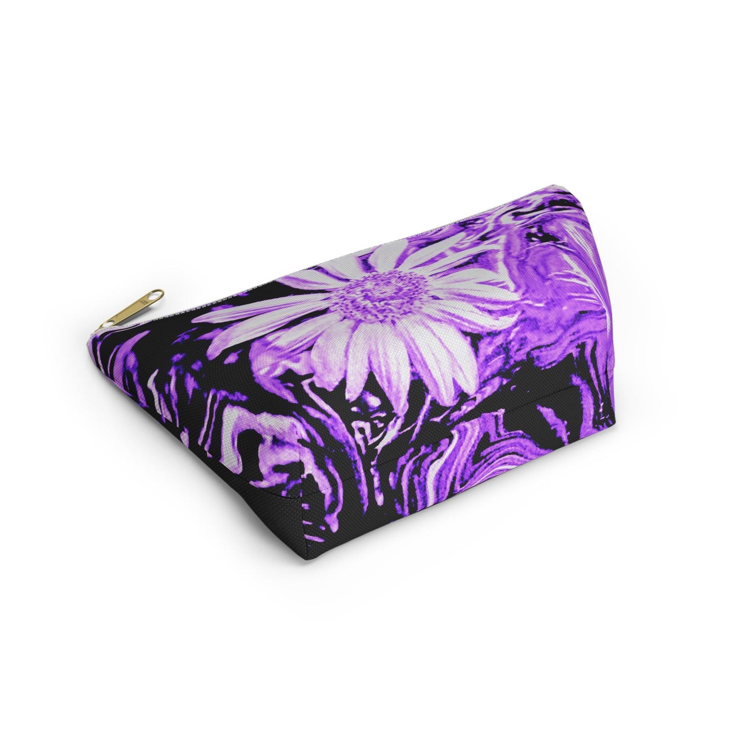 Purple Floral Accessory Pouch, Makeup Bag, Travel Organizer, Gift for Her, Stylish Cosmetic Case