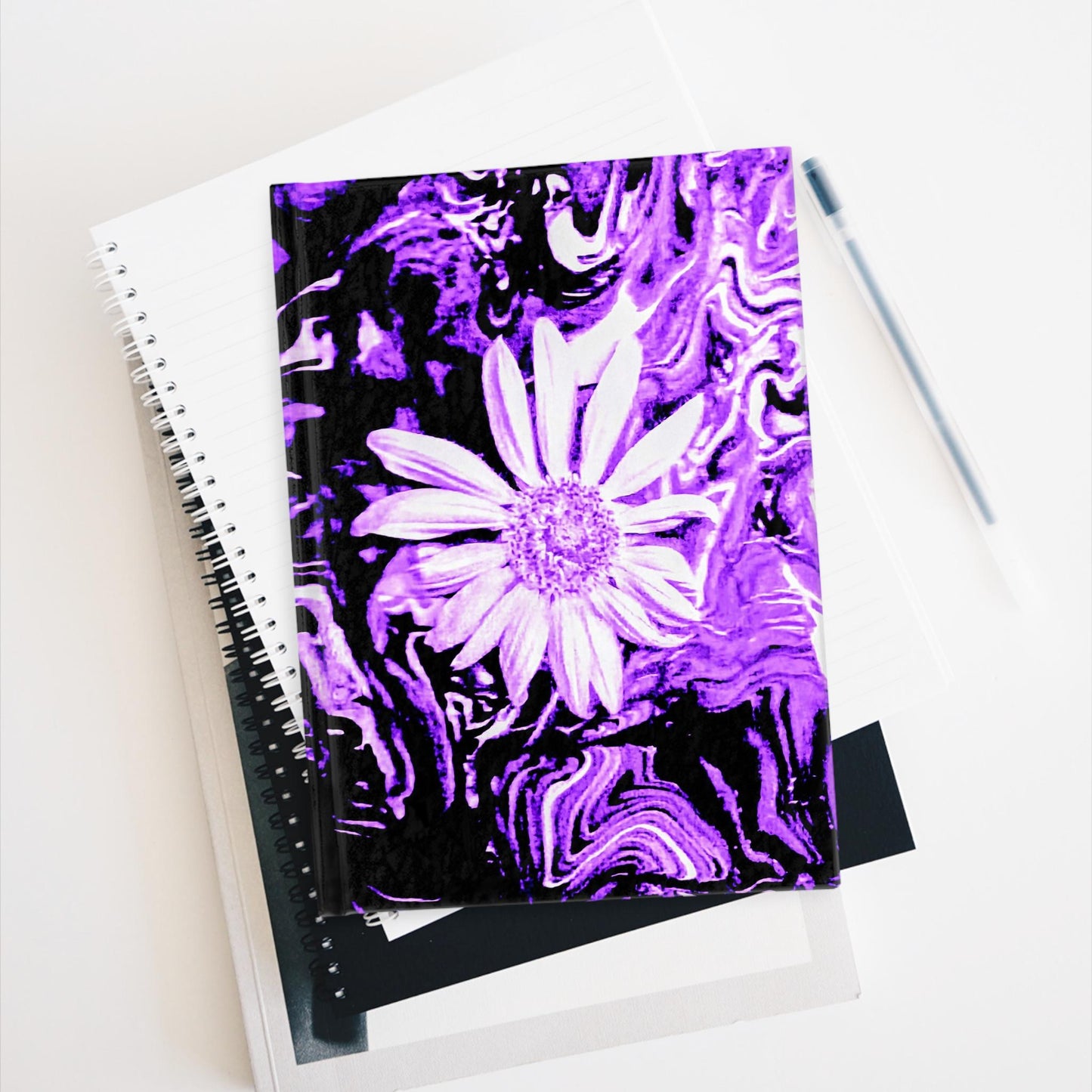 Purple Floral Spiral Journal - Artistic Notebook for Writing, Gifts For Her, Daily Planner, School Supplies, Spring Decor