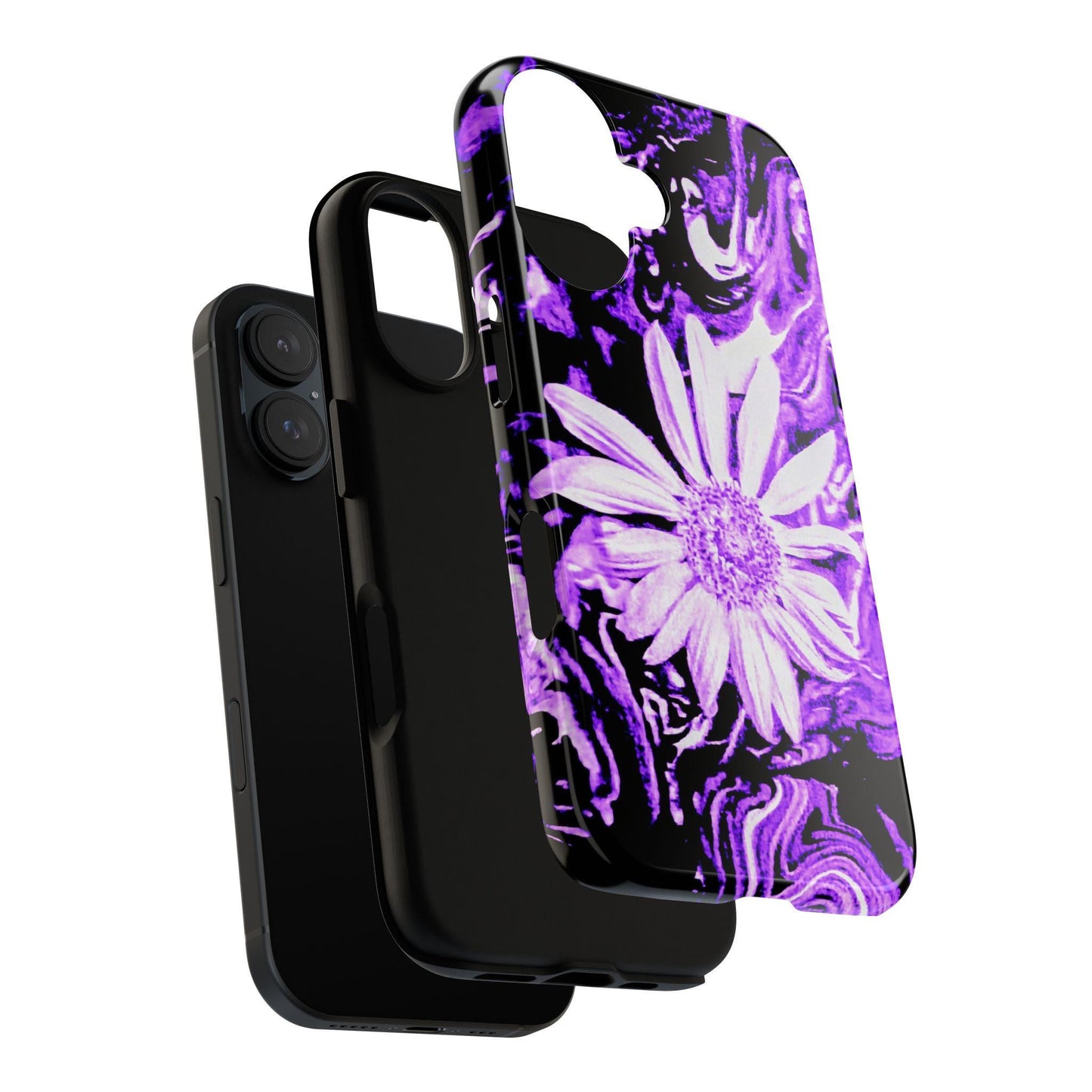 Floral Phone Case, Purple Daisy Tough Cases, Vibrant Design, Gifts for Her, Summer Accessories, Trendy Phone Cover