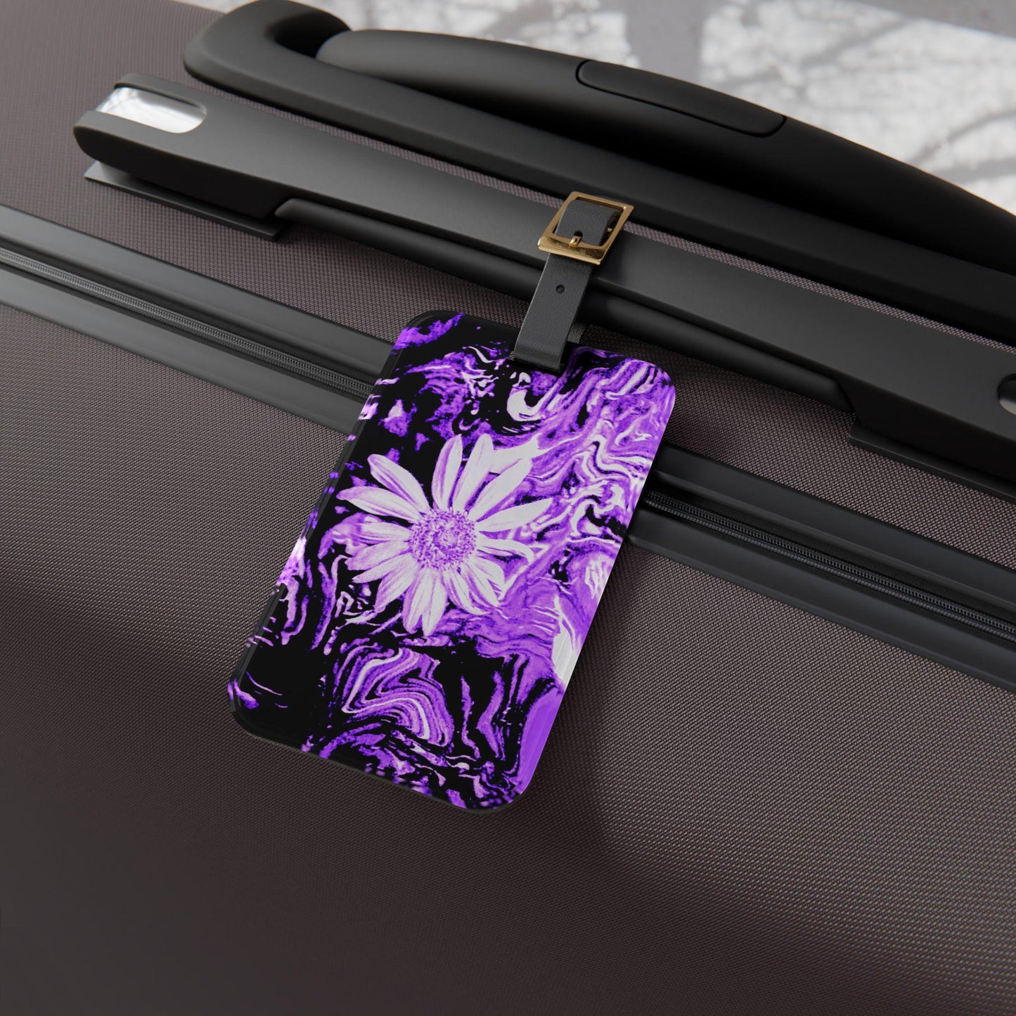 Vivid Floral Luggage Tag, Personalized Travel Accessory, Unique Bag Identifier, Stylish Suitcase Name Tag, Vacation Essentials