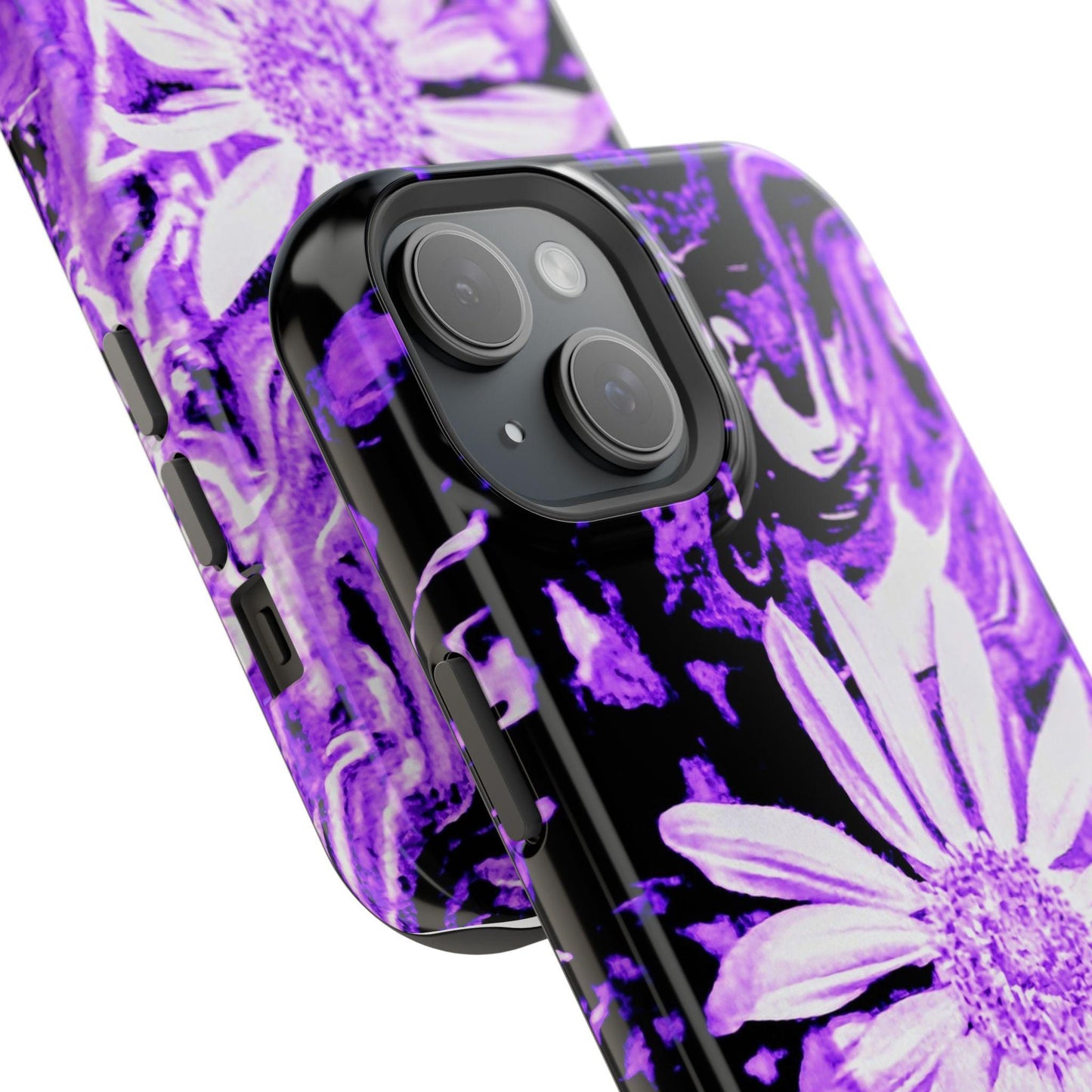 Purple Floral Impact-Resistant Phone Case, Stylish Phone Protector, Gift for Her, Floral Phone Accessory, Unique Tech Gift