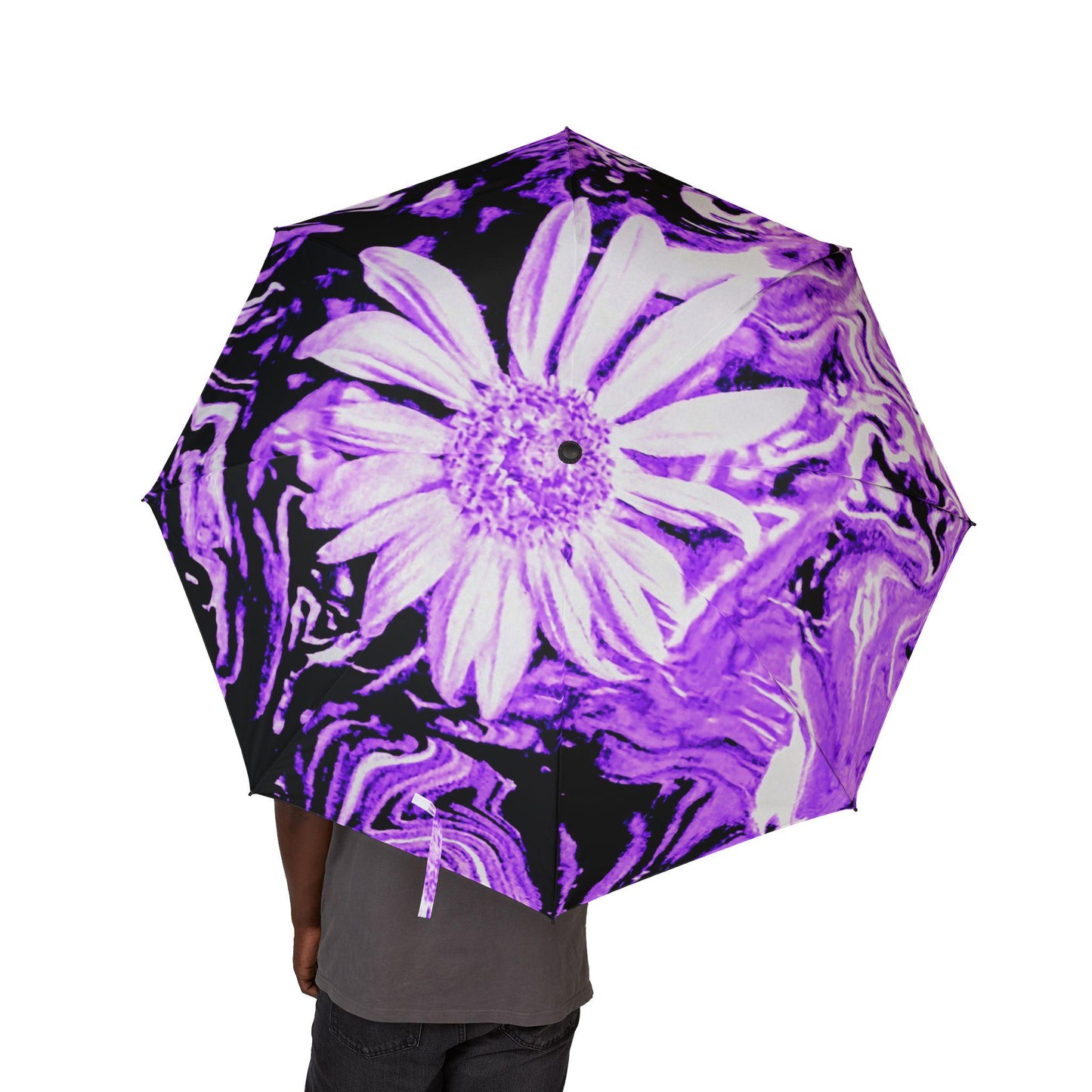 Stylish Semi-Automatic Foldable Umbrella with Floral Design, Perfect for Rainy Days, Gifts for Her, Travel Companion, Fun Accessory, Unique