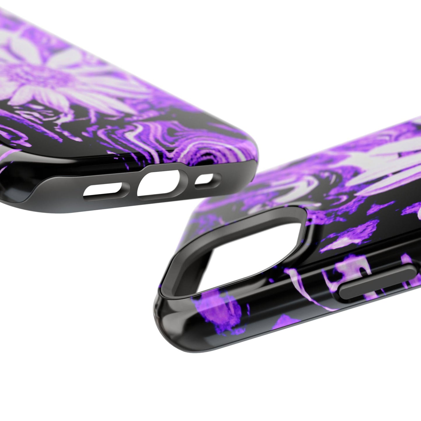 Purple Floral Impact-Resistant Phone Case, Stylish Phone Protector, Gift for Her, Floral Phone Accessory, Unique Tech Gift