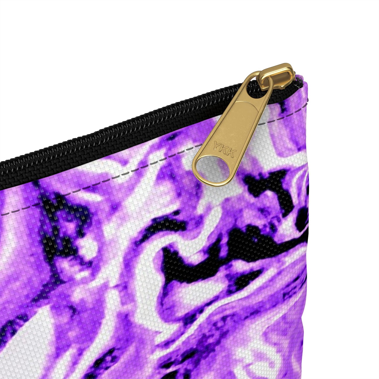 Purple Marble Flower Accessory Pouch - Trendy Makeup Bag, Floral Travel Organizer, Gift for Her, Cute Storage, Boho Style