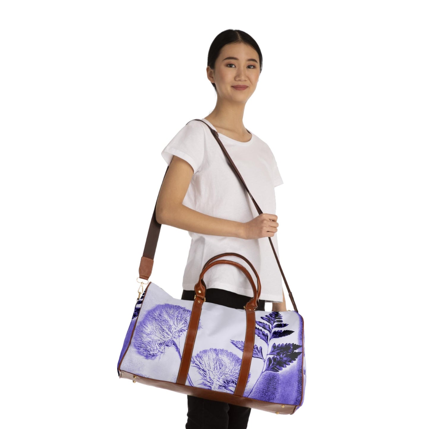 Stylish Waterproof Travel Bag with Botanical Design | Perfect for Weekend Getaways, Gym, Beach, Gifts, or Adventure Trips