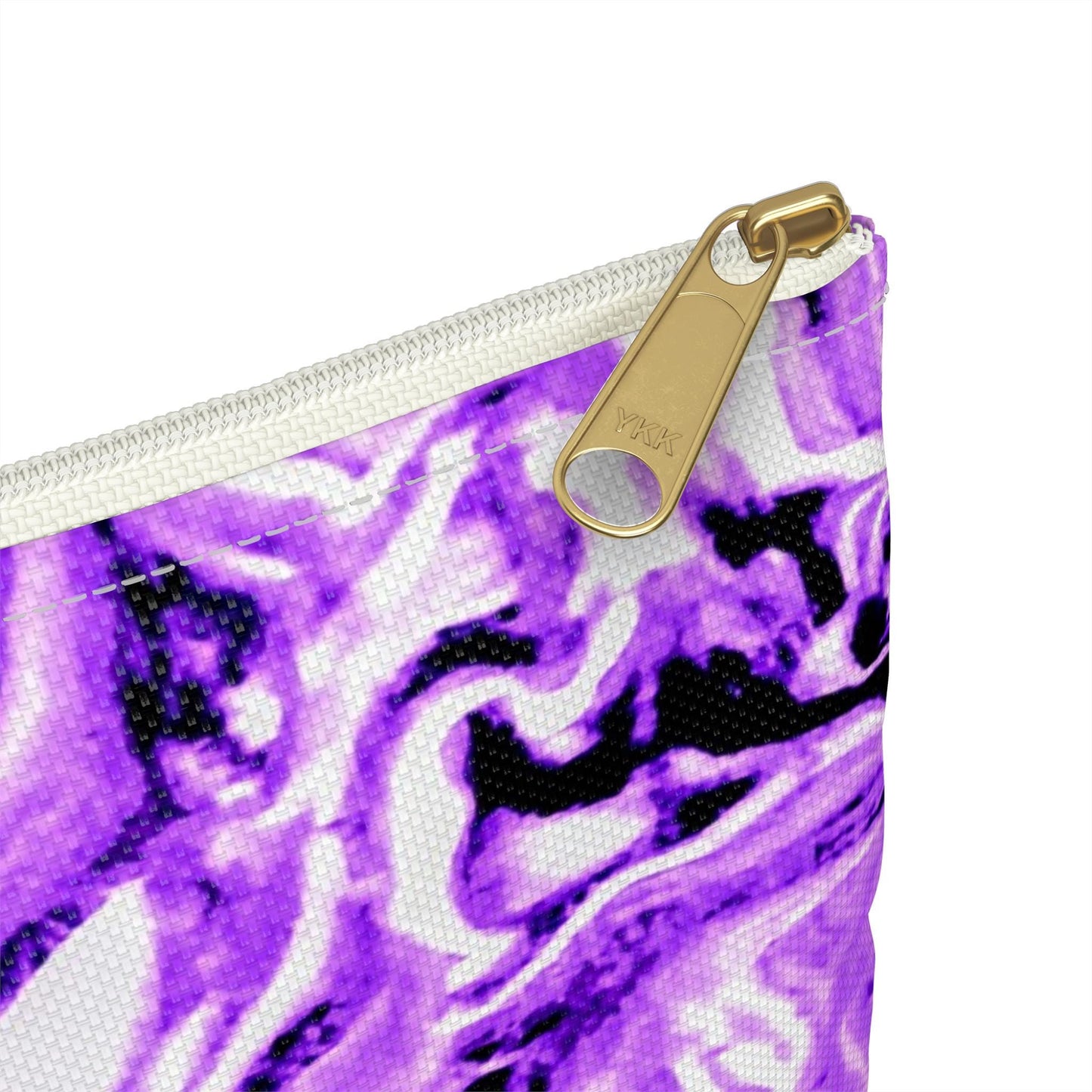 Purple Marble Flower Accessory Pouch - Trendy Makeup Bag, Floral Travel Organizer, Gift for Her, Cute Storage, Boho Style
