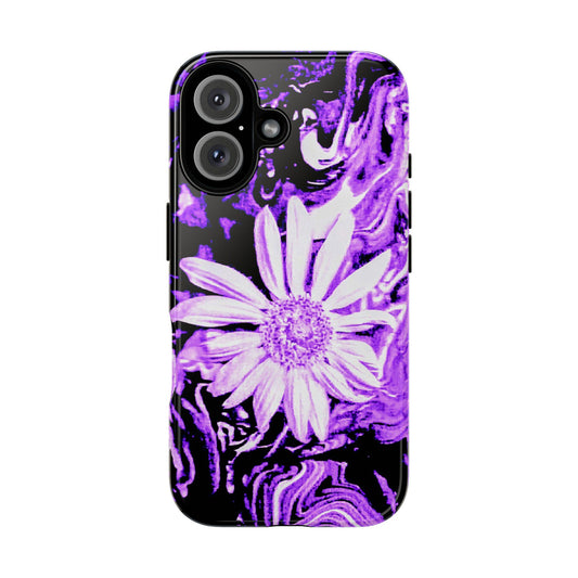 Floral Phone Case, Purple Daisy Tough Cases, Vibrant Design, Gifts for Her, Summer Accessories, Trendy Phone Cover