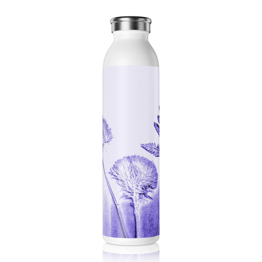 Slim Water Bottle with Floral Design, Eco-Friendly Drinkware, Nature Lover Gift, Reusable Stainless Steel, Spring & Summer Hydration