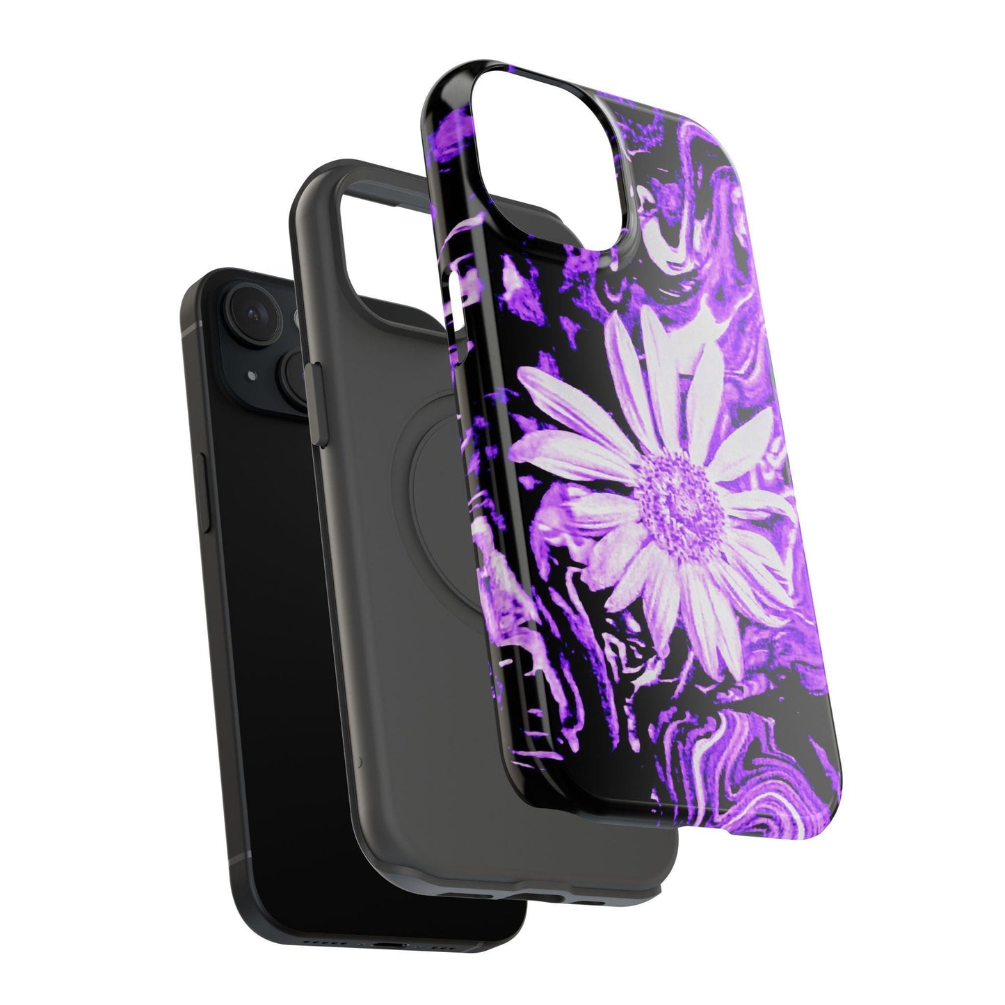 Purple Floral Impact-Resistant Phone Case, Stylish Phone Protector, Gift for Her, Floral Phone Accessory, Unique Tech Gift