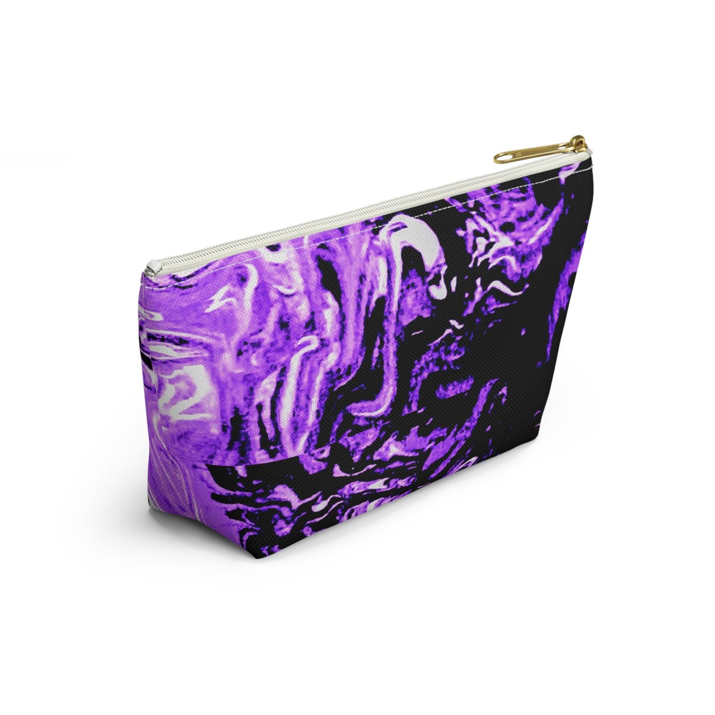 Purple Floral Accessory Pouch, Makeup Bag, Travel Organizer, Gift for Her, Stylish Cosmetic Case