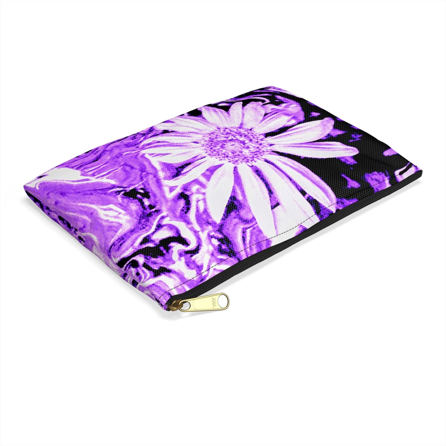 Purple Marble Flower Accessory Pouch - Trendy Makeup Bag, Floral Travel Organizer, Gift for Her, Cute Storage, Boho Style