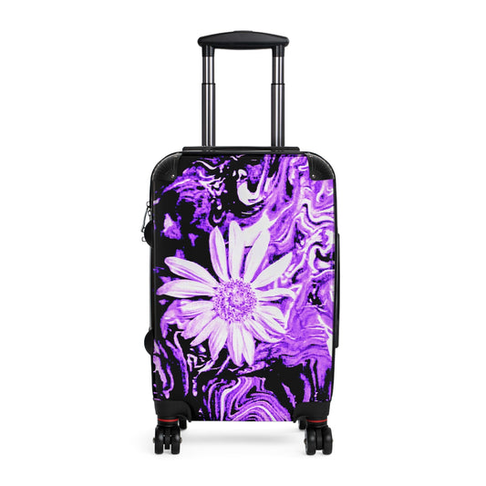 Elegant Floral Travel Suitcase - Stylish Luggage with Purple Daisy Design, Travel Bag for Women, Vacation Essentials, Gift Idea