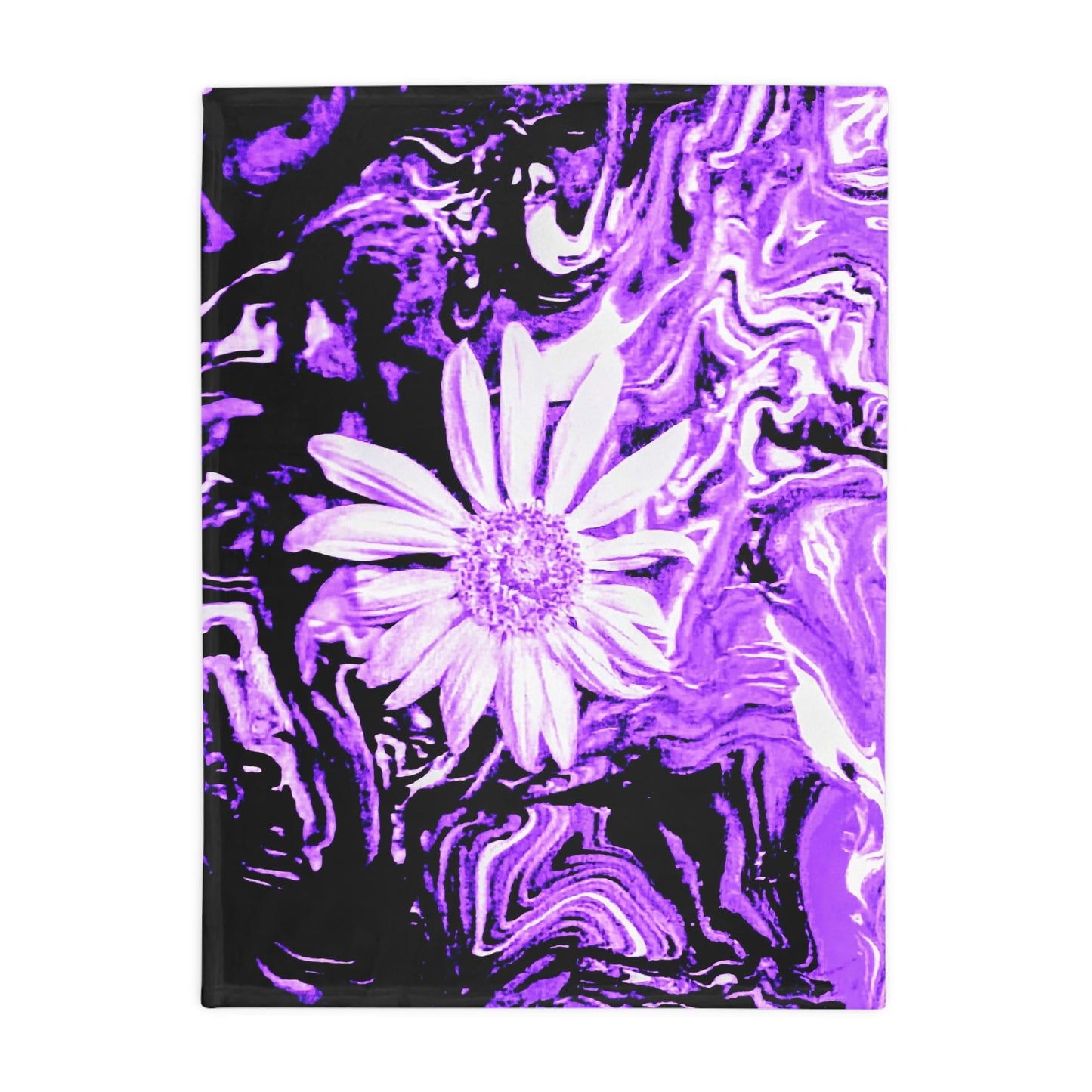 Purple Floral Plush Fleece Blanket, Cozy Throw Blanket, Home Decor, Gift for Her, Lightweight Blanket for Travel, Wedding Gift