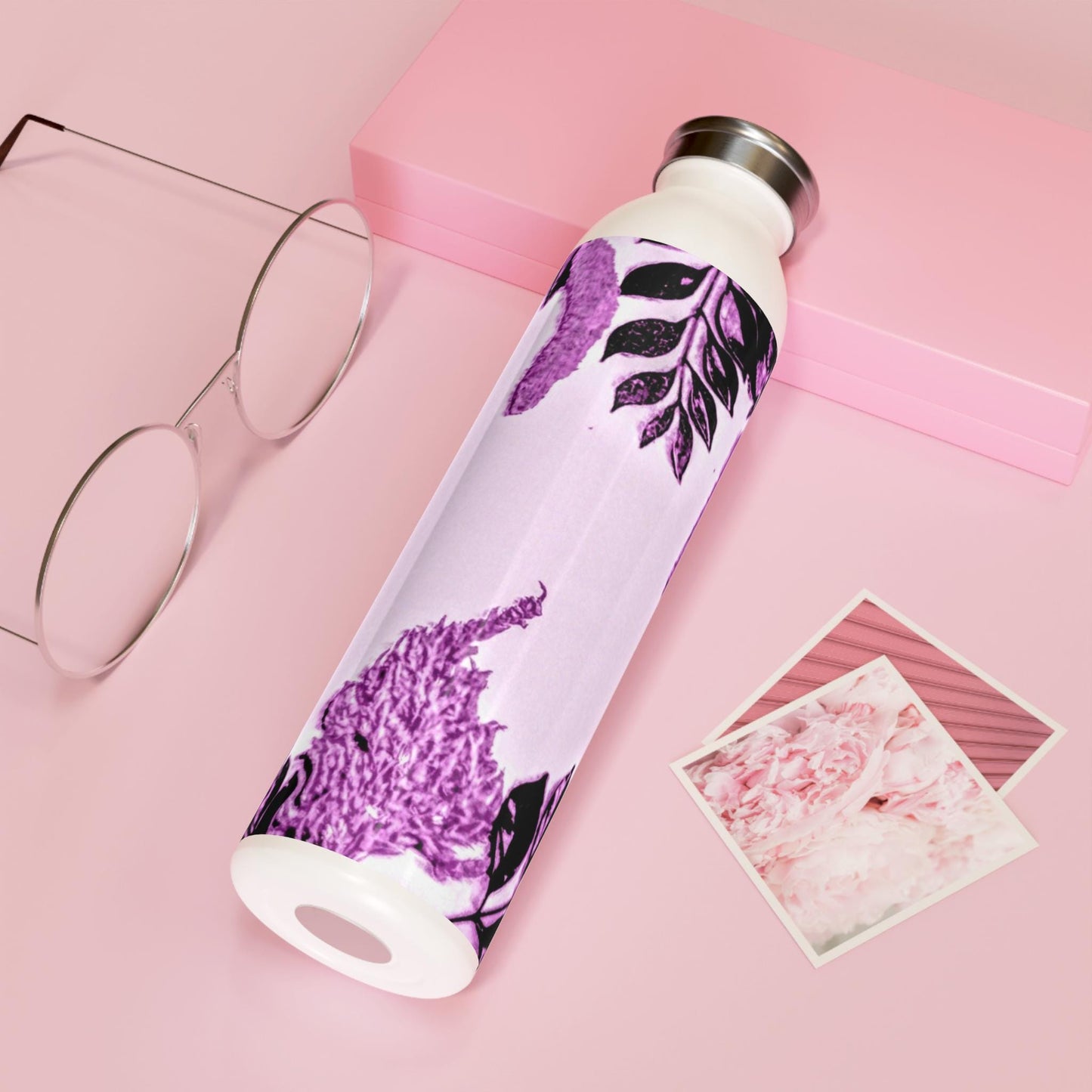 Elegant Floral Slim Water Bottle - Eco-Friendly Reusable Hydration Gift, Workout Water Bottle, Stylish Water Container, Travel Bottle,